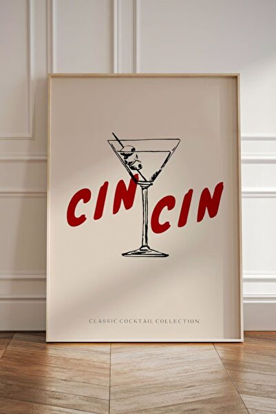 Taranist 30x42cm Kağıt Poster Cheers Cincin Wine Şerefe Şarap Minimal House