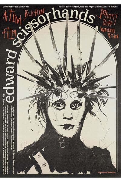 Taranist Kağıt Poster Edward Makaseller Johnny Deep Kuşe Kalın (30X42 CM)