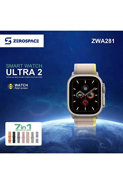 ZERO SPACE 2 PCS COMBO OFFER Smart Watch With Amoled Display,7 Custom Strap, Advanced Health & Fitness Tracking