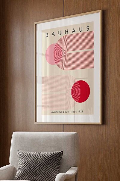 Taranist Kağıt Poster Bauhaus Modern Minimalist Pembe 30x42 Cm