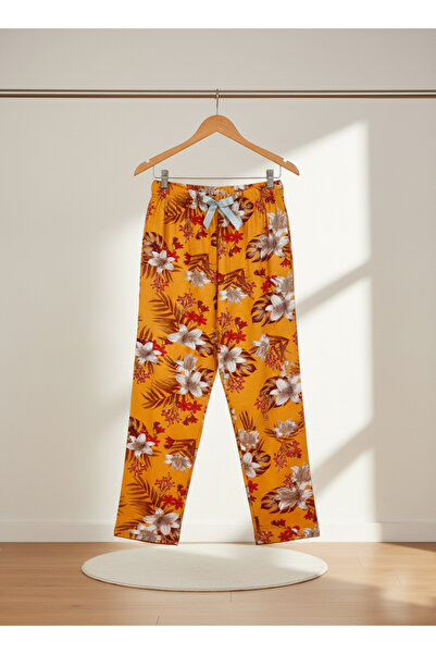 Altınay Floral Motif Pocketless Viscose Summer Women's Pajama Bottoms