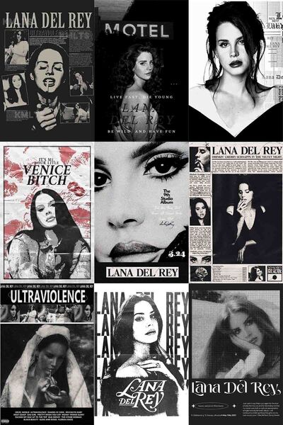 Taranist Lana Del Rey Kağıt Poster Set 9 Adet 10x15cm