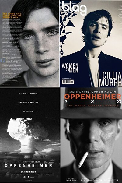 Taranist Kağıt Poster 4 Adet Cillian Murphy Oppenheimer Kuşe Kalın (30X42 CM)