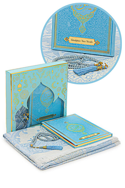 ihvan online Mavi Çeyizlik Seccade Seti Gelin Bohçasına Uygun Dini Hediyelik ...