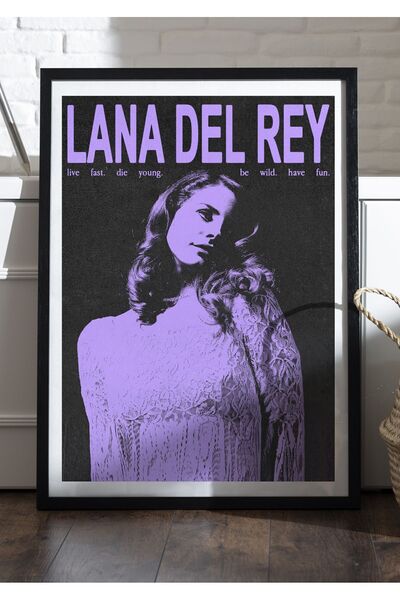Taranist Kağıt Poster Lana Del Rey Mor Kuşe Kalın (30X42 CM)