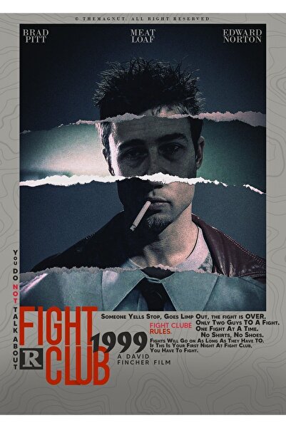 Taranist Kağıt Poster Fight Club Dövüş Klubü Kuşe Kalın (30X42 CM)