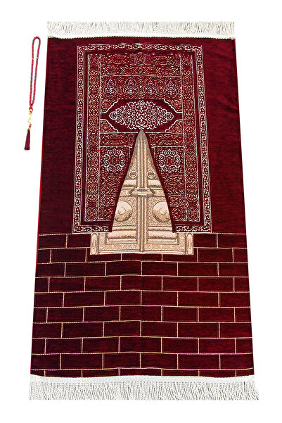 İhvan Модель «Ворота Кааби» з візерунком, килим з шерсті бордового кольору