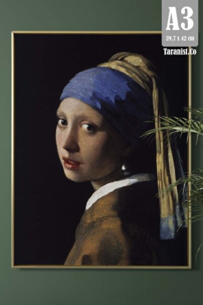 Taranist Kağıt Poster Inci Küpeli Kız Johannes Vermeer Kuşe (29,7X42 CM)