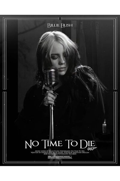 Taranist Kağıt Poster Billie Eilish No Time To Die Kuşe Kalın (30X42 CM)