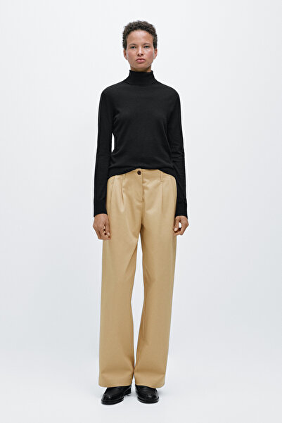 Massimo Dutti Yün karışımlı dik yaka triko kazak