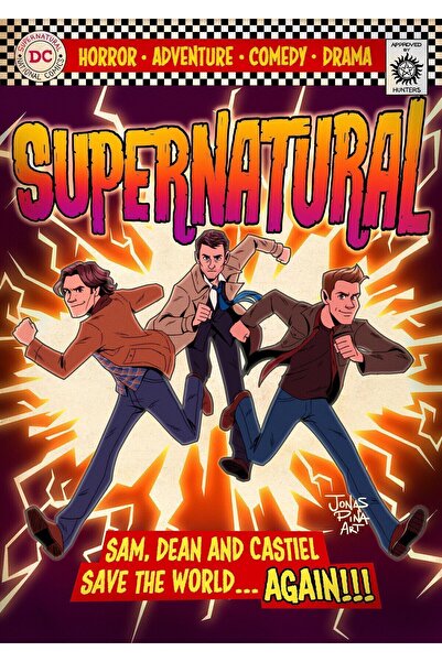 Taranist Kağıt Poster Supernatural Dizi Afişi Çizgi Roman Kuşe Kalın (30X42 CM)