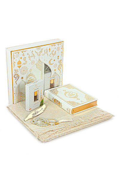 ihvan online Medina kaligrafski set sa Kur'anim i molitvenim tepihom sa franc...