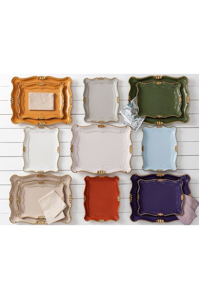 Madame Coco Großes vergoldetes Tablett aus Camelote