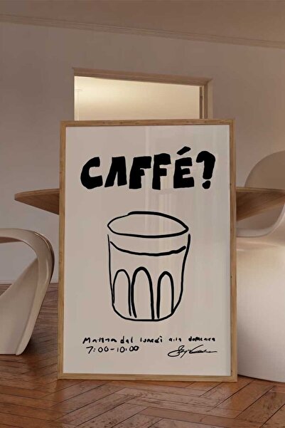 Taranist Kağıt Poster Caffe Coffee Mutfak Sanatı Minimalist 30x42 Cm