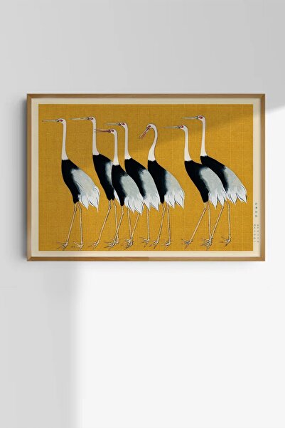 Taranist Kağıt Poster - Ogata Korin - Japanese Red Crown Cranes Turnalar