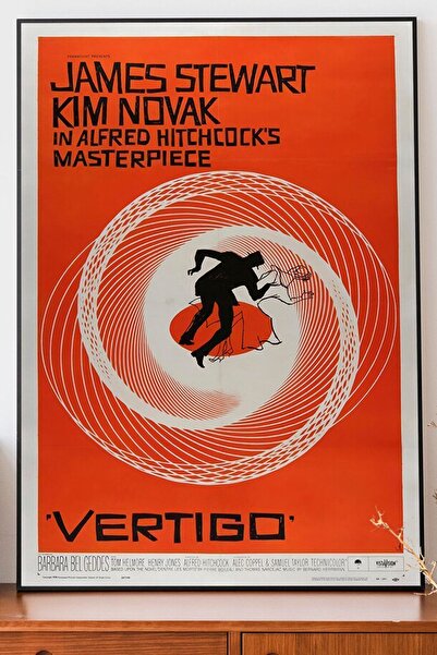 Taranist Kağıt Poster Vertigo Alfred Hitchcock James Stewart Kim Novak Ölüm K...
