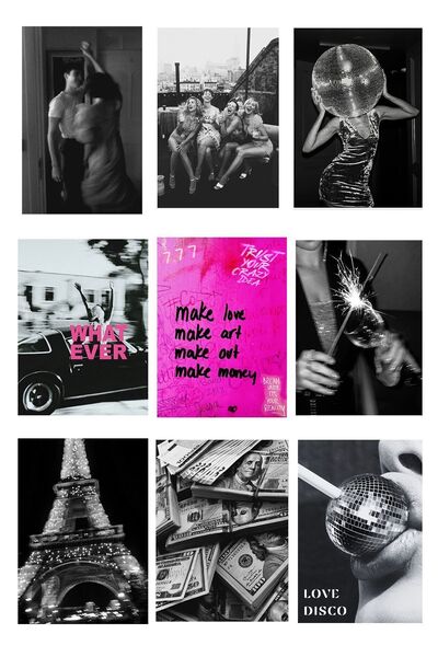 Taranist Afirmasyon Pinterest Manifest Vizyon Panosu Poster 777 Aşk Eğlence Para Disco Seti 9 Adet 10x15cm