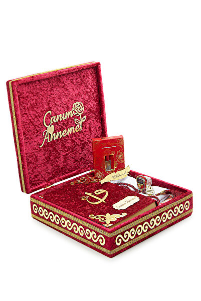 ihvan online Anneler Gününe Özel Sandıklı Kadife Kuranı Kerim Seti Şal Tesbih...