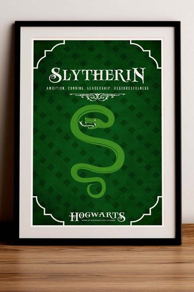 Taranist Kağıt Poster Slytherin - Harry Potter - Hogwarts Kuşe Kalın (30X42 CM)
