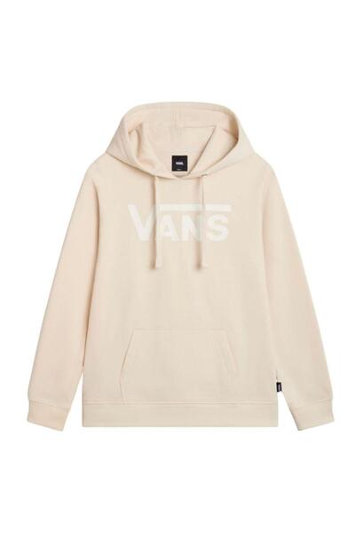 Vans Wm Drop V Logo Hoodie-B Women's Sweat Shirt Vn0A5Hnp2N11 Beige-M