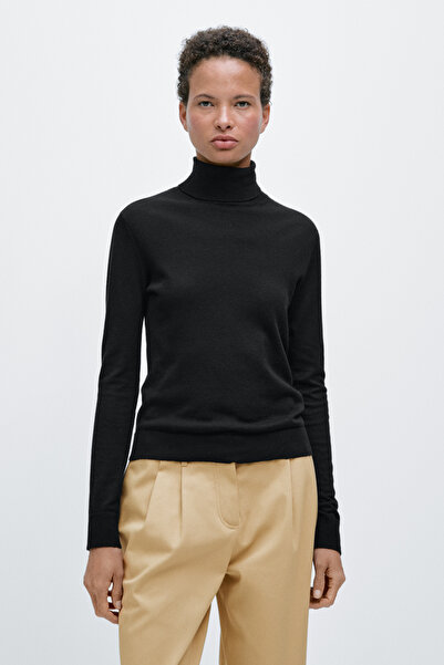 Massimo Dutti Yün karışımlı dik yaka triko kazak