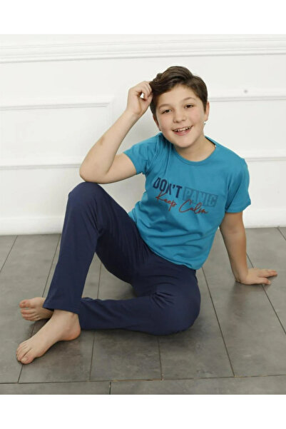 Akbeniz Boy's Cotton Short Sleeve Pajama Set 20379