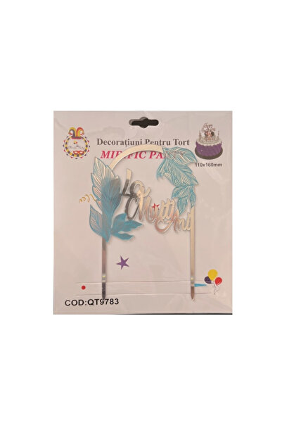 Mirific Party Topper pentru tort argintiu, „La mulți ani”, 110×160 mm