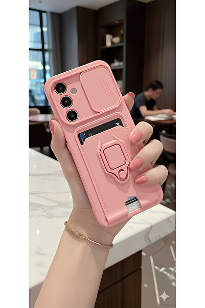 TechTrove Samsung Galaxy S20 FE Kılıf Kamera Koruma Sürgülü Kartvizitli Kartlıklı Standlı İpli Renkli Kapak