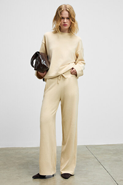 GRIMELANGE Zehruls women's soft and flexible fabric drawstring mink sweatpants