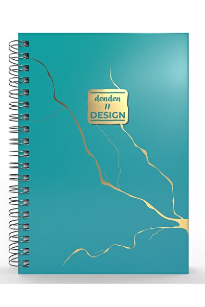denden Marble Turquoise Spiral Notebook, 17X24 cm