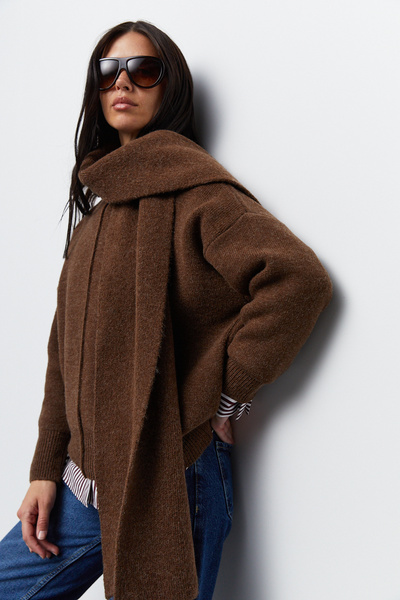 urban focus Oversized Sweater with Scarf