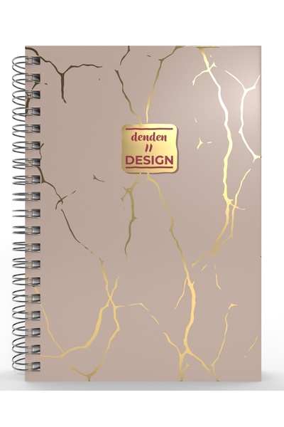 denden Marble Beige Spiral Notebook, 17X24 cm