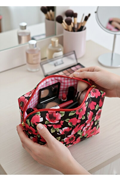 Mufincollection Чанта за грим с флорален мотив – 20x10 cm • С цип • Ръчно изработена