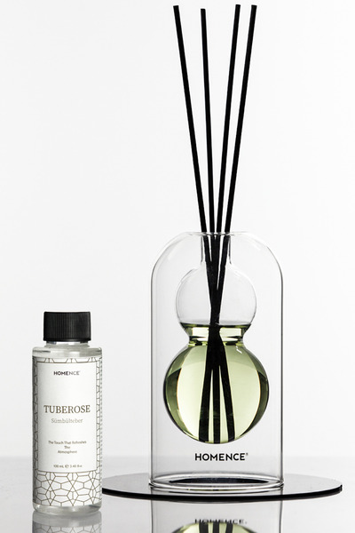 homence Tuberose Çiçeksi Bambu Çubuklu Oda Kokusu Dekoratif Şişeli 100ml Refill