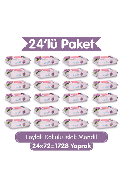 Paddlers Leylak Kokulu Islak Mendil 24x72 li Koli (1728 Yaprak)