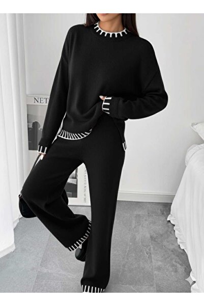 Elfin Split Sweatshirt Pants Bottom-Upper Set