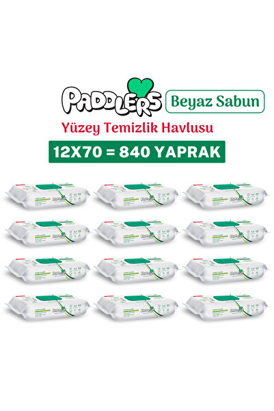 Paddlers Easy Clean Beyaz Sabun Katkılı Yüzey Temizlik Havlusu 840 Yaprak (12...
