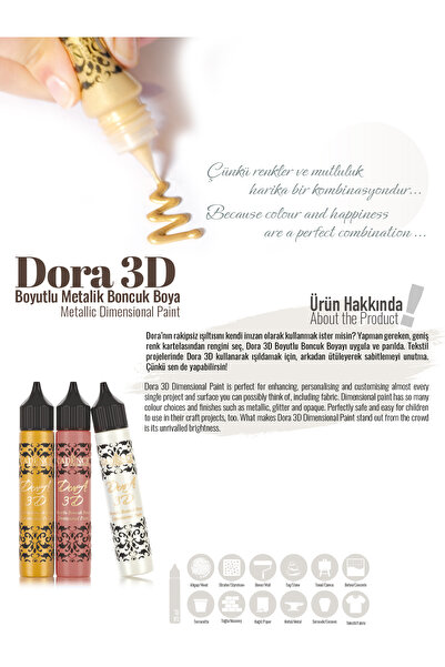 Cadence 3d Boncuk Boya 6 Lı Set-1 / Boyutlu Boya 25 ml X 6 Adet