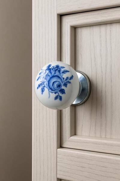 Porcellana Perla Porcelain Cabinet Drawer Kitchen Bathroom Cloakroom Children's Room Button Handle Knob Handle Knob -Stk3382