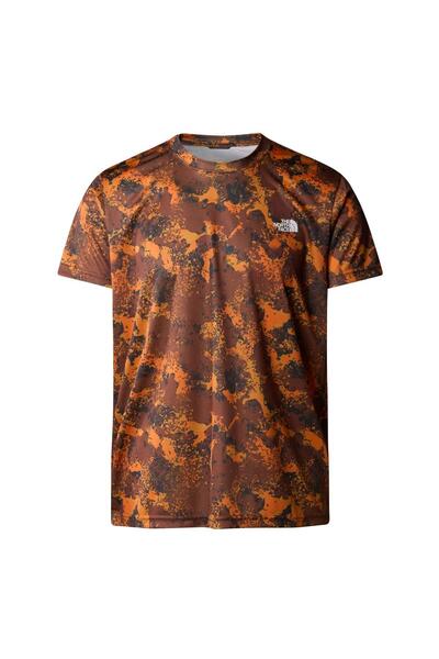 THE NORTH FACE M REAXION AMP CREW PRINT Erkek Tişört NF0A8874WKO1 Kahverengi-S