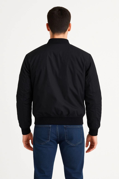 LUMİART Men's Bomber Jacket – Zippered, Quilted Inner Lining, Water-Repellent Fabric, Regular Fit, Long Sleeves.