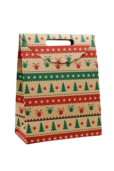 repro design Yılbaşı Işıltısı Baskılı Zarf Model Karton Çanta 25 X 32 X 12 Cm 1 Adet ,yılbaşı Hediye Kutusu