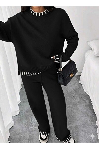 Elfin Split Sweatshirt Pants Bottom-Upper Set