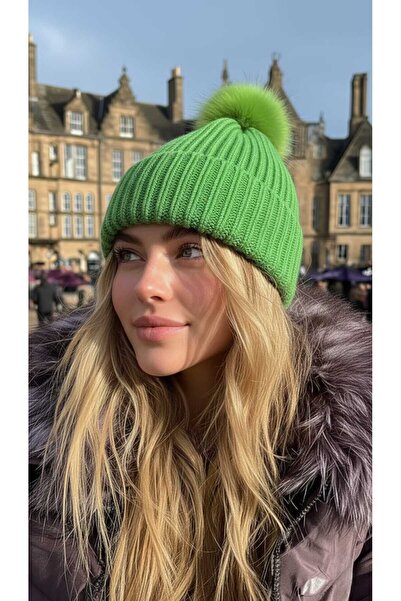 LAGRANZE Women's Softtouch Pompon Beanie