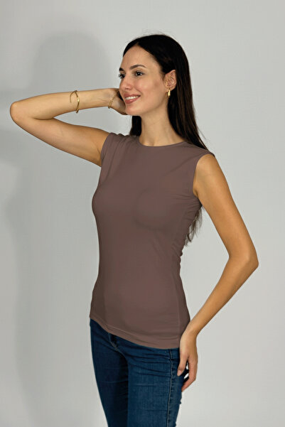 Betimoda المرأة صفر كم طاقم الرقبة الجسم المنك الداكن