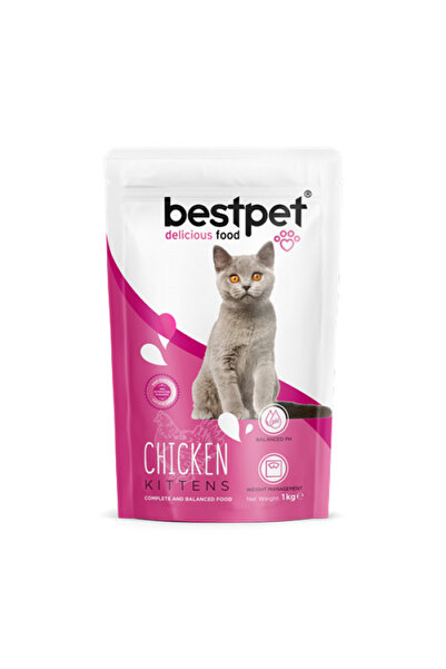 Bestpet Yavru Kediler İçin, Tavuk Etli Ve Pirinçli Kuru Mama 1 kg X 10 ADET 2...
