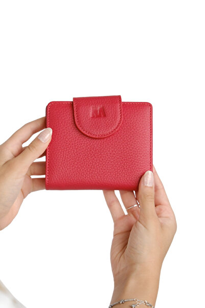 MFT Leather Design محفظة نسائية من الجلد الطبيعي |   ميرا 1437 فلوثر مات أحمر