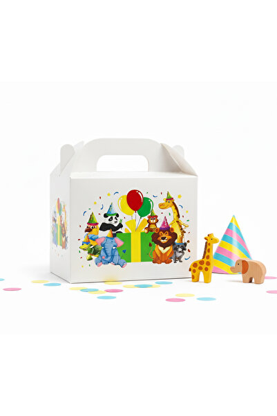repro design Safari Temalı Karton Kutu 3’lü Set | 10x14 cm | Hediye, Parti ve Sunum Kutusu