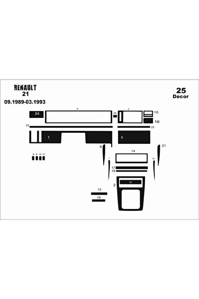 Marscockpitdesign رينو 21 مدير وحدة التحكم-تورد 1989-1993 25 قطعة