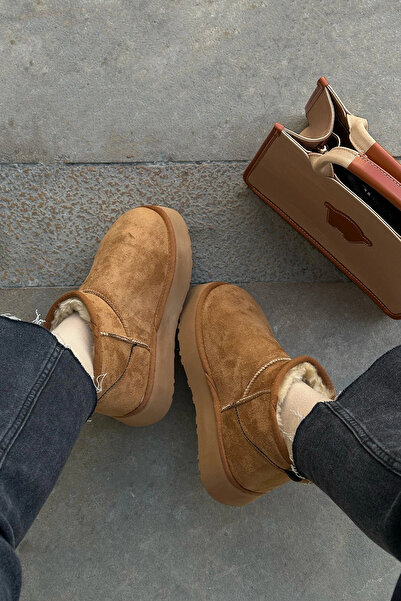 Verahed Thick High-Soled Fur-Lined Waterproof Sports Short Women's Boots Platform Sole